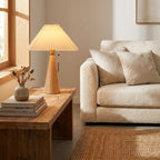 Japanese Pleated Wood Table Lamp