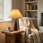 Japanese Pleated Wood Table Lamp
