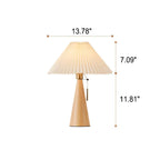Japanese Pleated Wood Table Lamp
