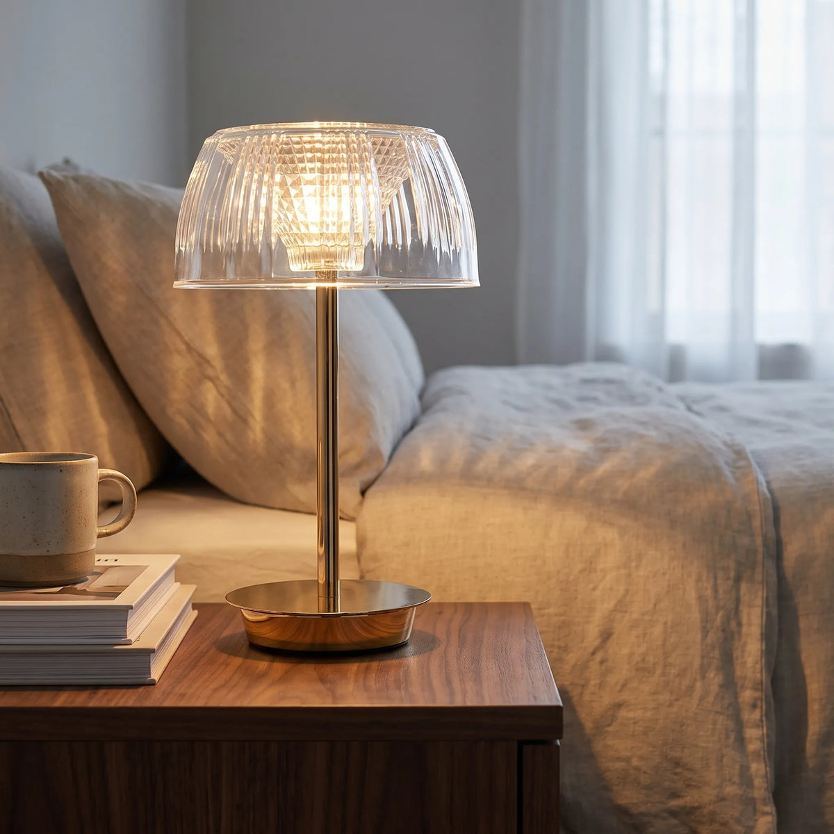Jellyfish Ribbed Touch Lamp