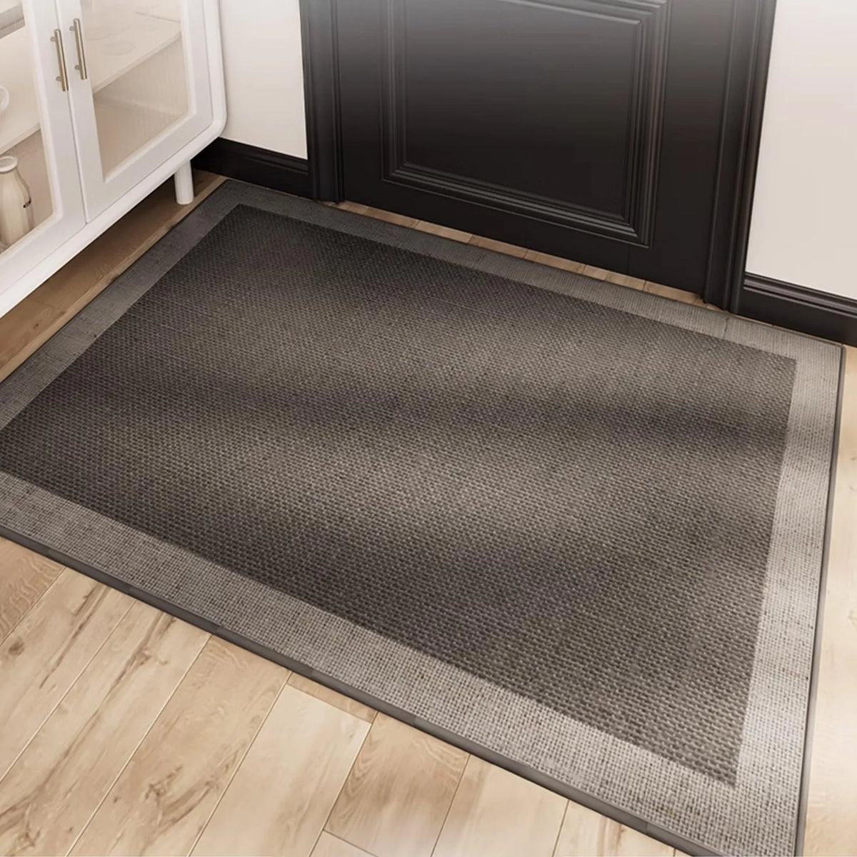 Jute Look Border Entryway Rug