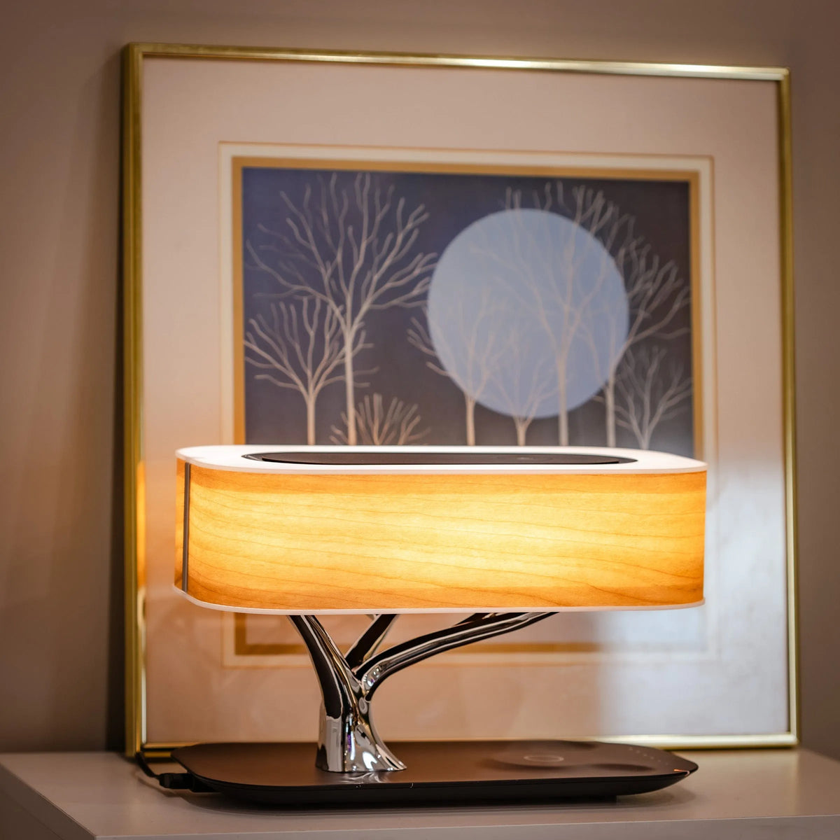 Lamp with Wireless Charger and Speaker