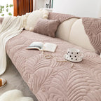 Leaf Embroidered Non-Slip Sofa Cover