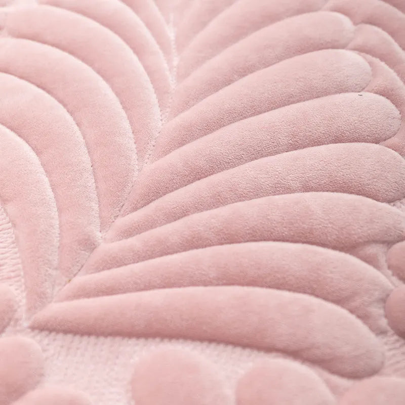 Leaf Embroidered Non-Slip Sofa Cover