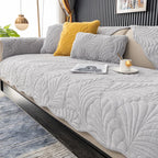 Leaf Embroidered Non-Slip Sofa Cover