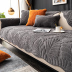 Leaf Embroidered Non-Slip Sofa Cover