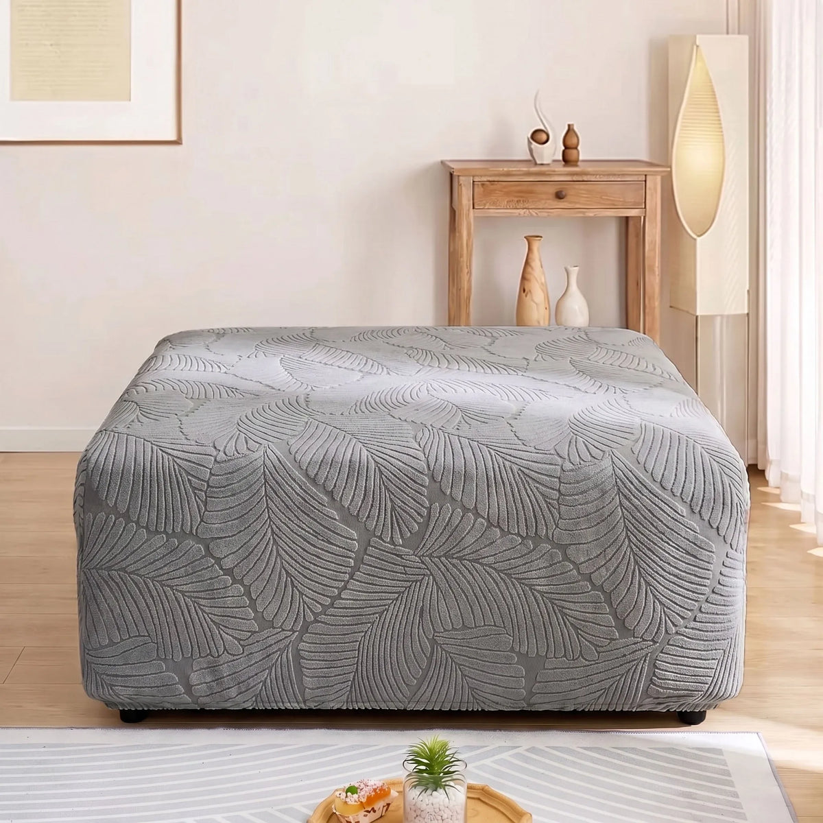 Leaf Jacquard Stretch Sofa Slipcover