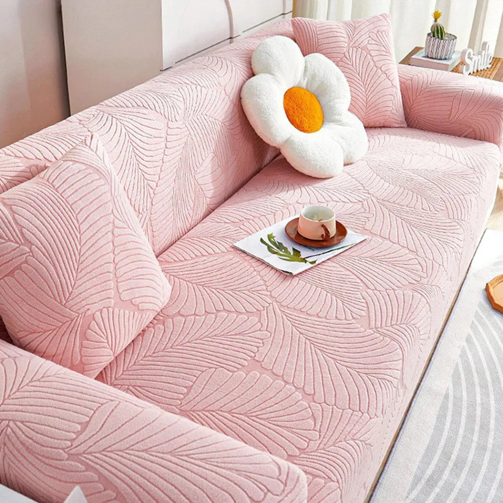 Leaf Jacquard Stretch Sofa Slipcover