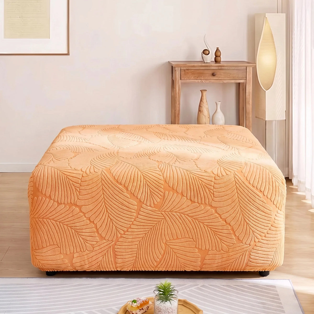Leaf Jacquard Stretch Sofa Slipcover