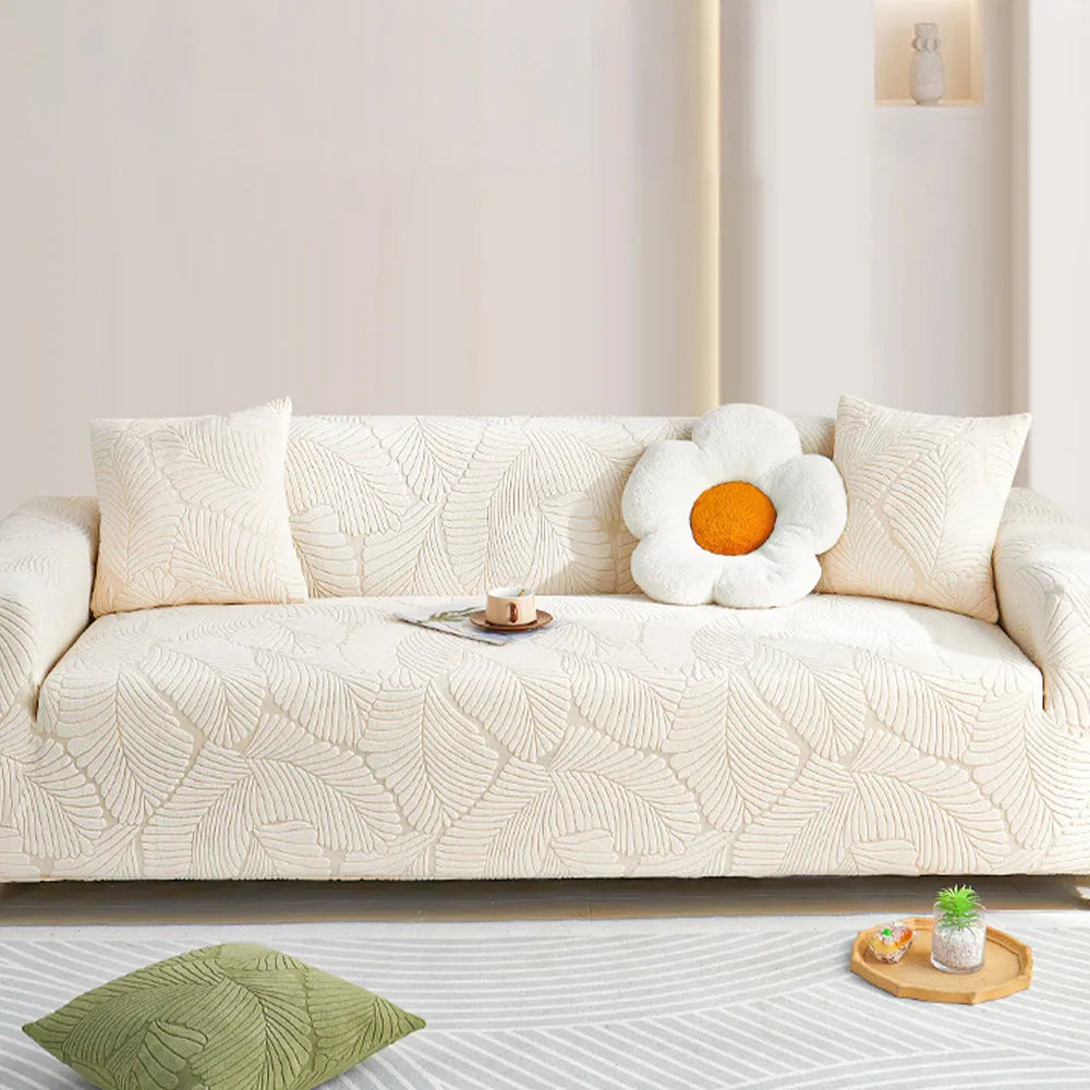 Leaf Jacquard Stretch Sofa Slipcover