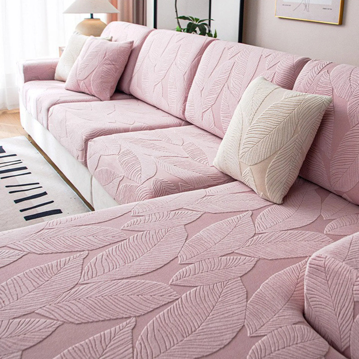 Leaf Velvet Jacquard Modular Sofa Cover