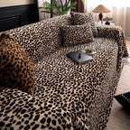 Leopard Print Plush Sofa Cover
