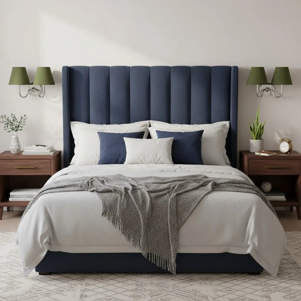 Linen Drum Brass Wall Light