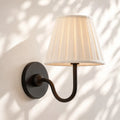Linen Drum Brass Wall Light