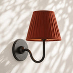 Linen Drum Brass Wall Light