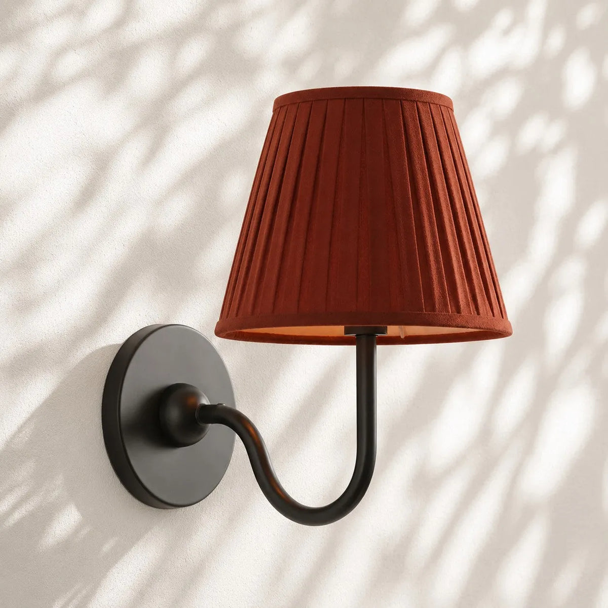 Linen Drum Brass Wall Light