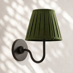 Linen Drum Brass Wall Light
