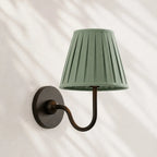 Linen Drum Brass Wall Light