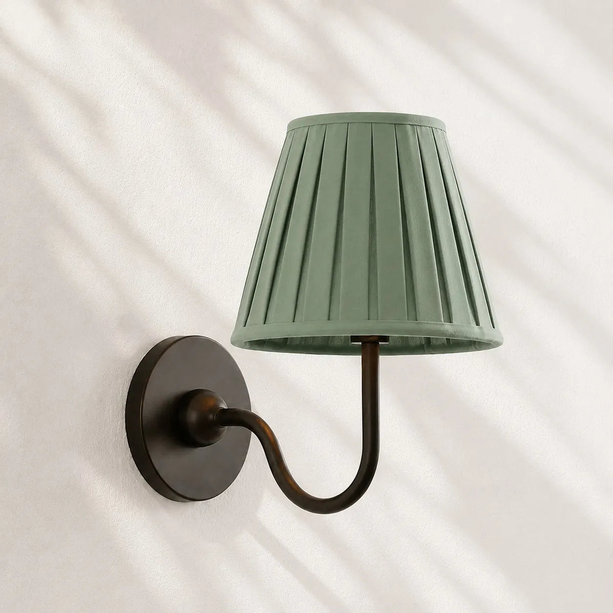 Linen Drum Brass Wall Light