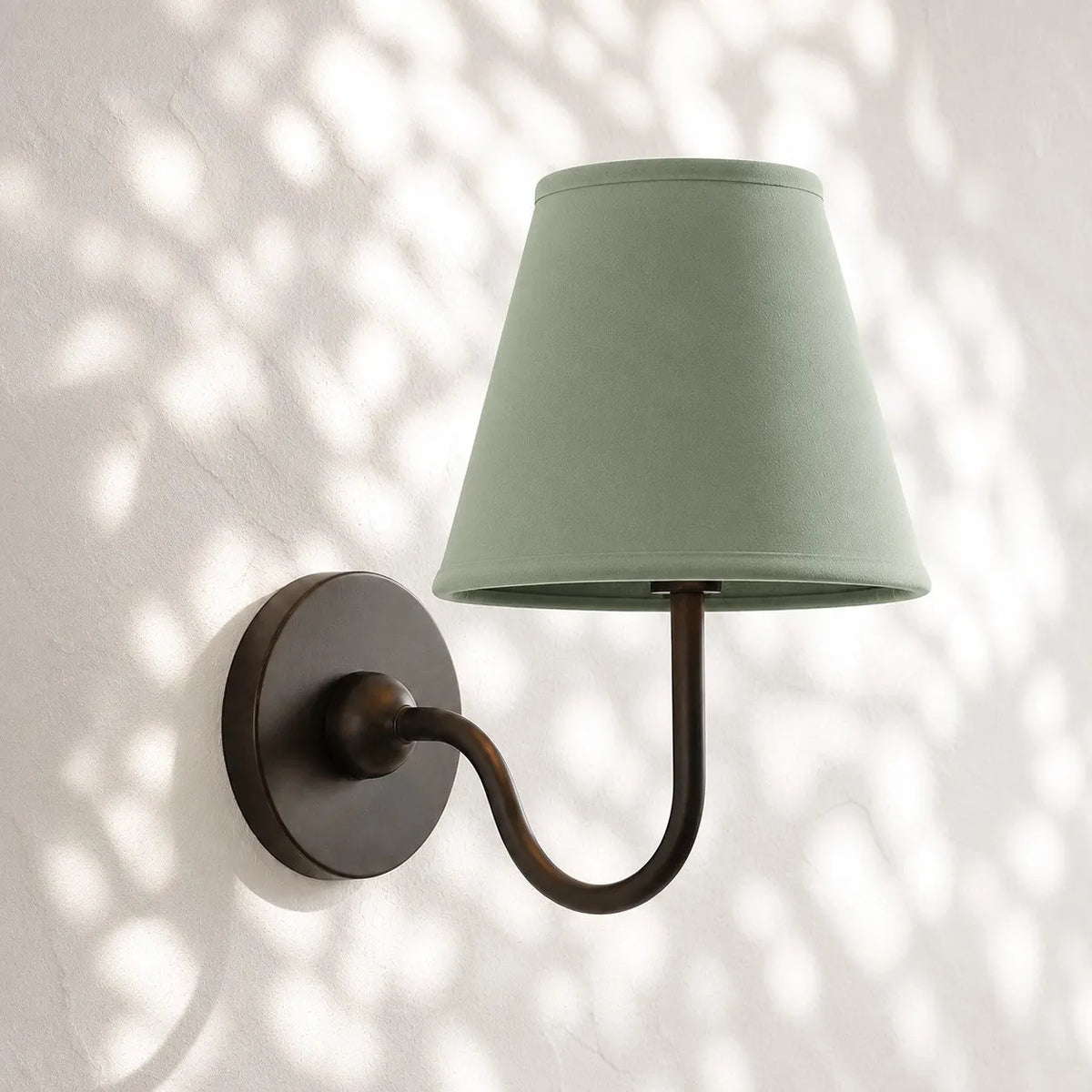 Linen Drum Brass Wall Light