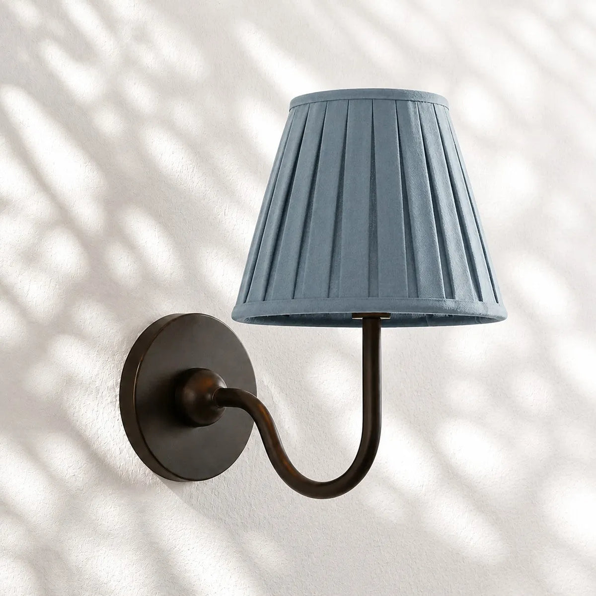 Linen Drum Brass Wall Light