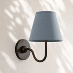 Linen Drum Brass Wall Light