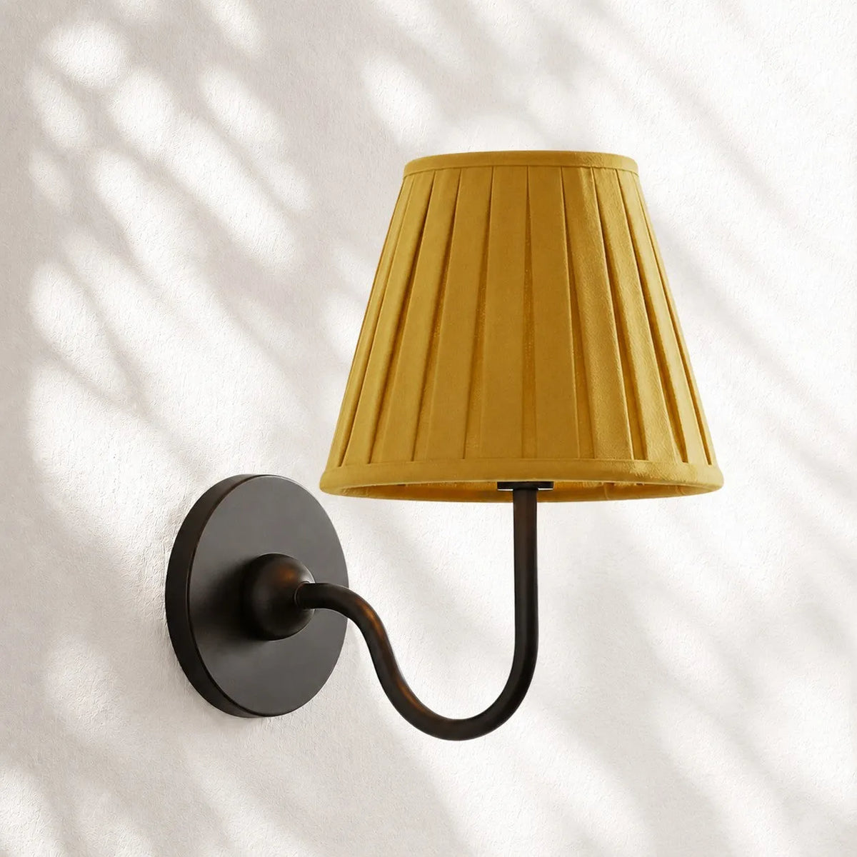 Linen Drum Brass Wall Light