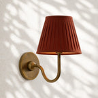 Linen Drum Brass Wall Light