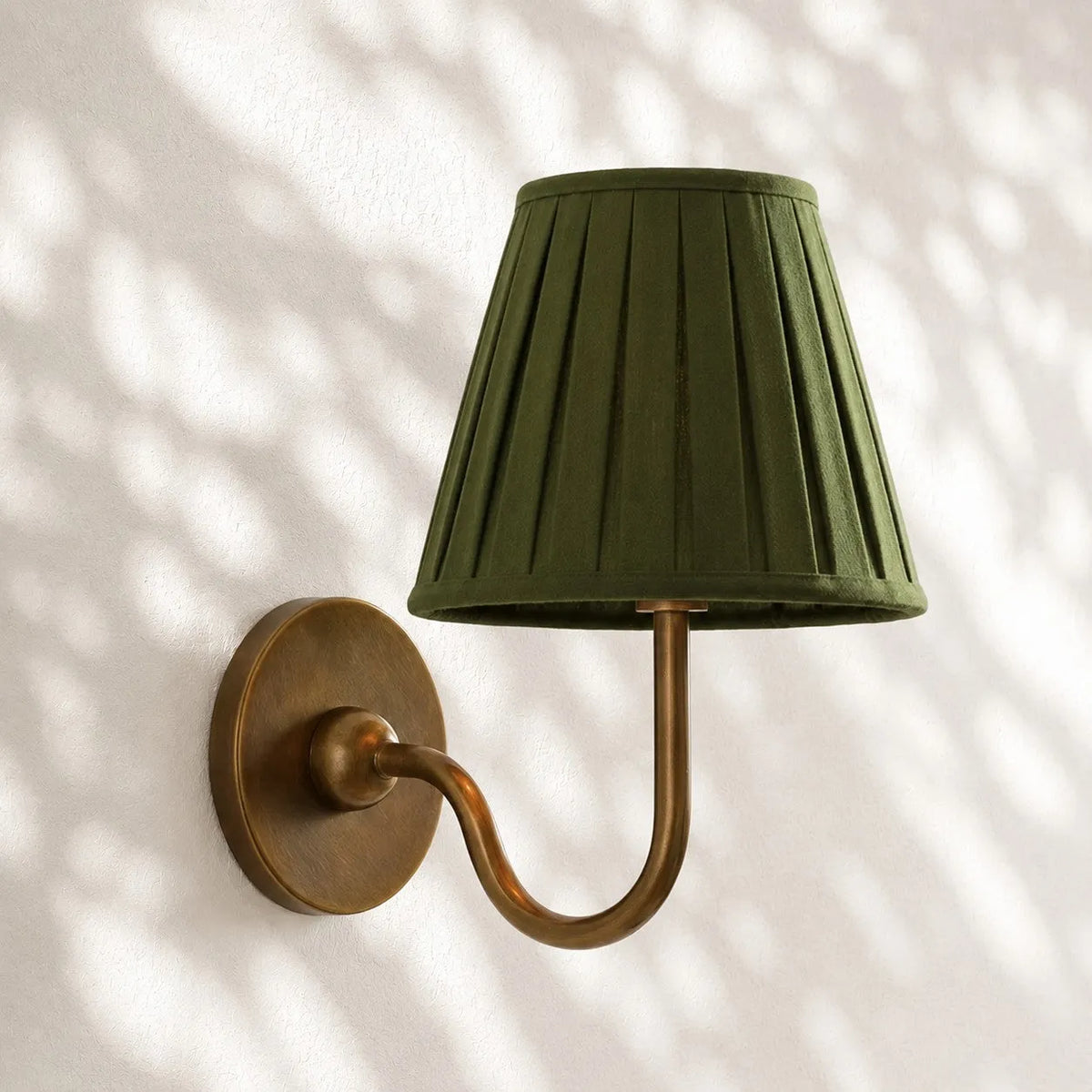 Linen Drum Brass Wall Light