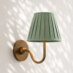 Linen Drum Brass Wall Light
