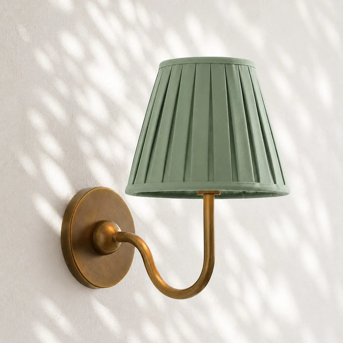 Linen Drum Brass Wall Light