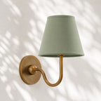 Linen Drum Brass Wall Light