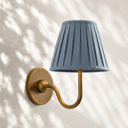 Linen Drum Brass Wall Light