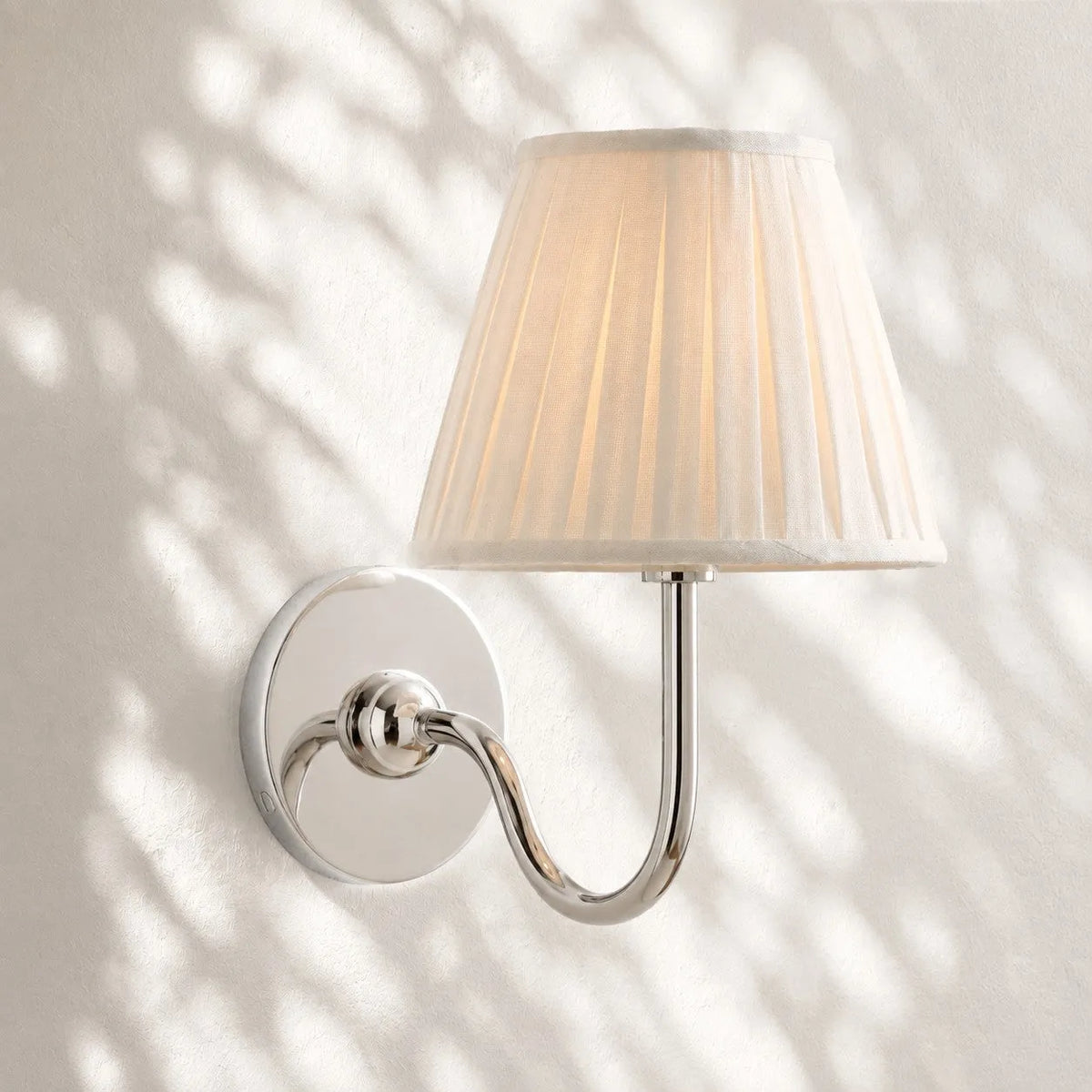 Linen Drum Brass Wall Light