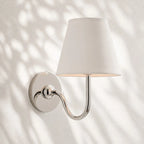 Linen Drum Brass Wall Light