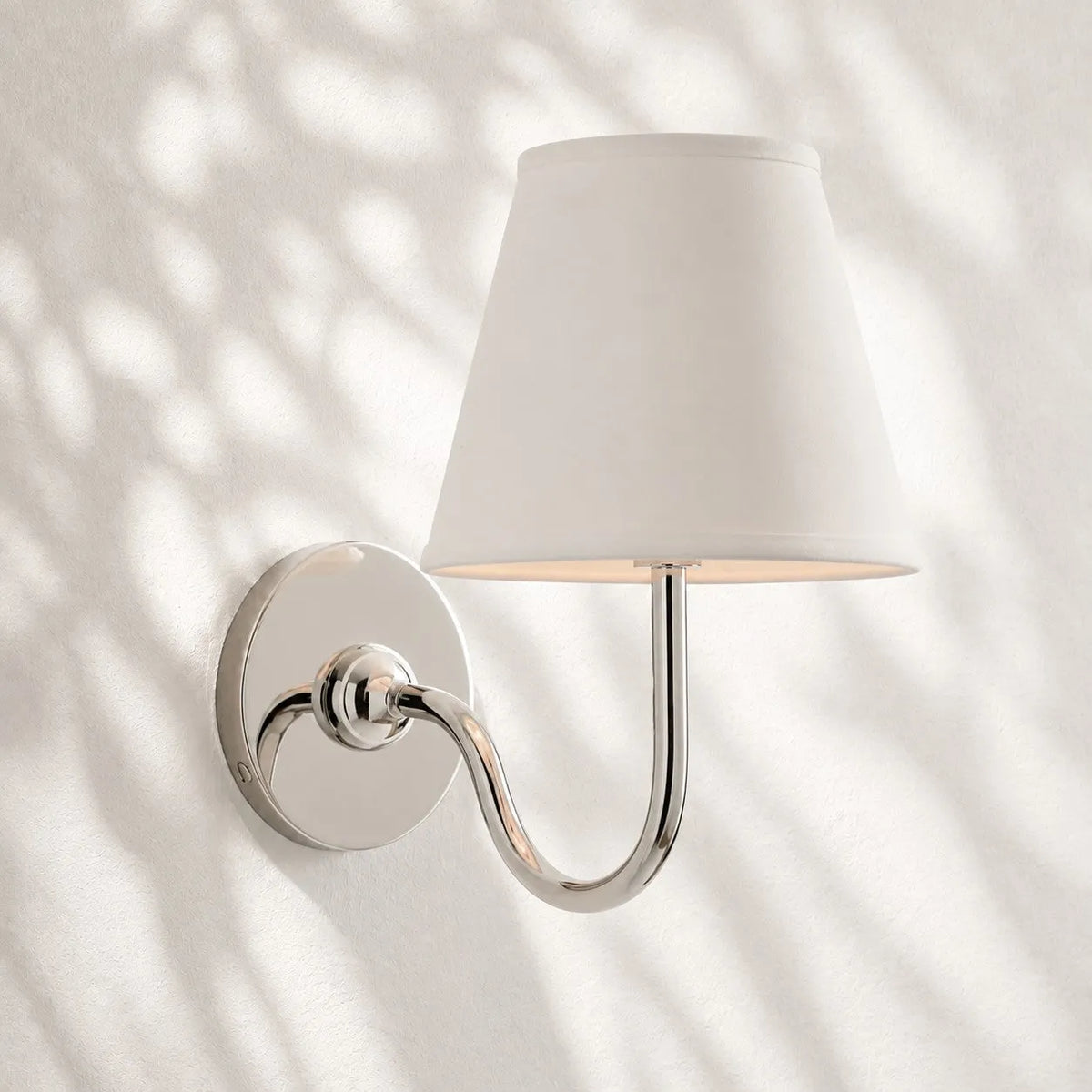 Linen Drum Brass Wall Light