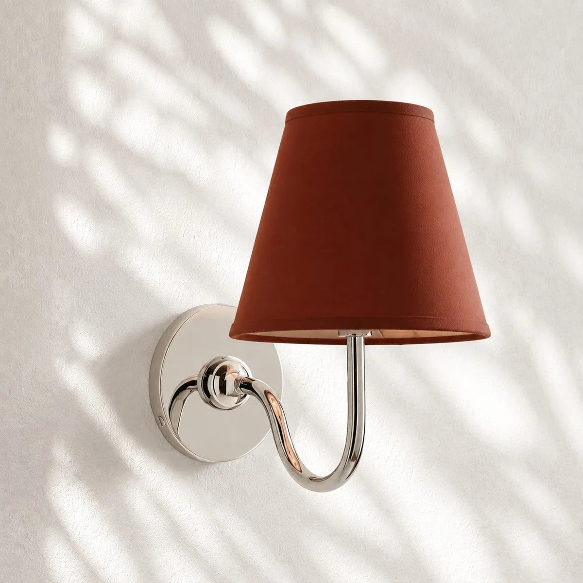 Linen Drum Brass Wall Light