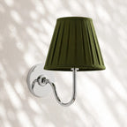 Linen Drum Brass Wall Light