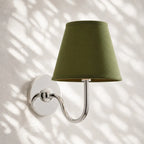 Linen Drum Brass Wall Light