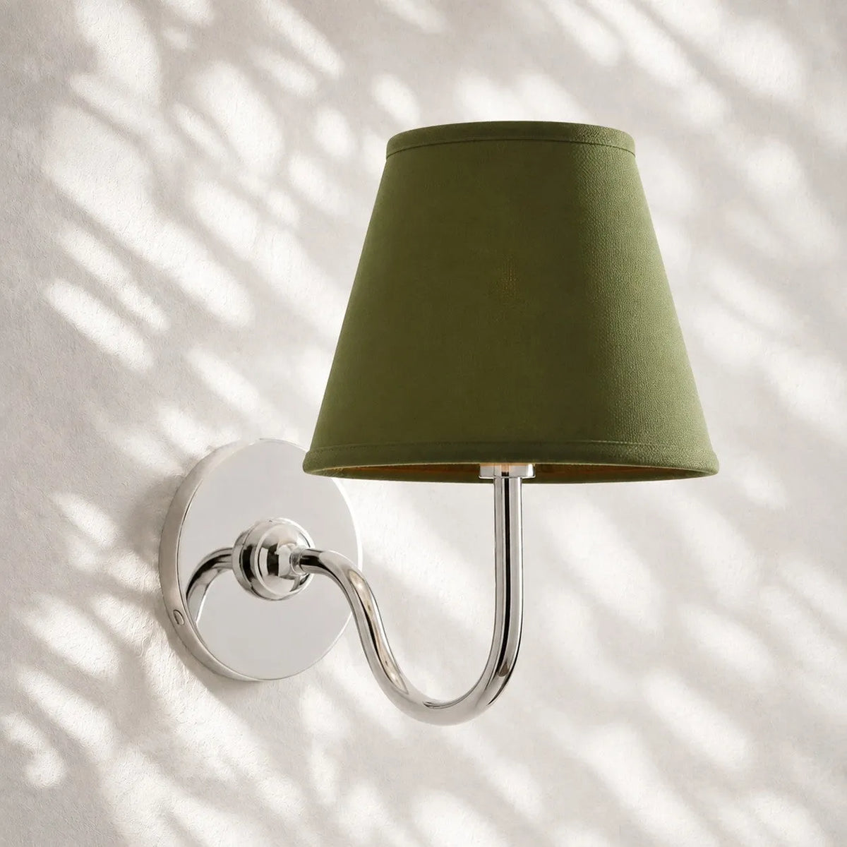 Linen Drum Brass Wall Light