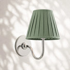 Linen Drum Brass Wall Light