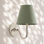Linen Drum Brass Wall Light