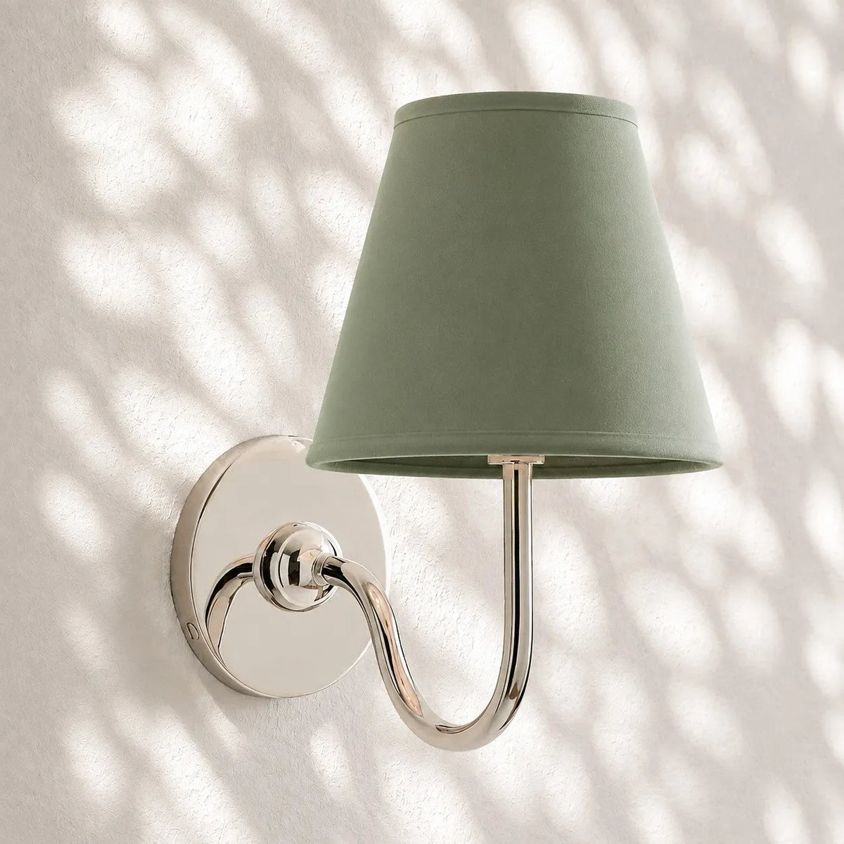 Linen Drum Brass Wall Light
