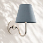 Linen Drum Brass Wall Light