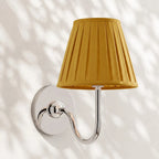 Linen Drum Brass Wall Light