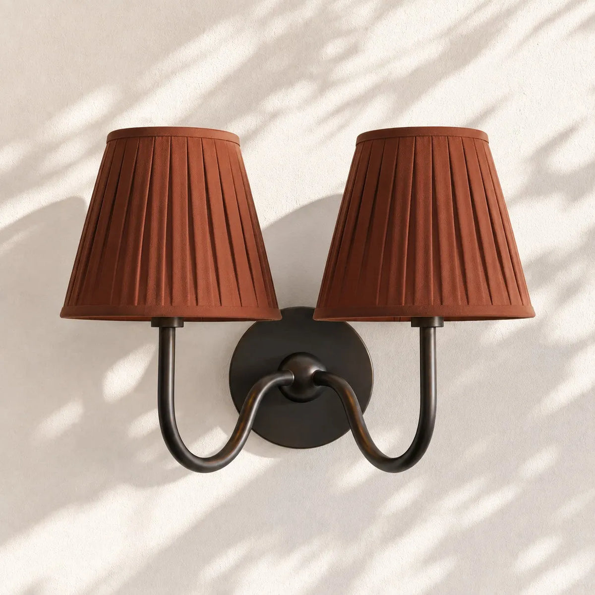 Linen Drum Brass Wall Light