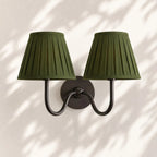 Linen Drum Brass Wall Light