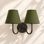Linen Drum Brass Wall Light