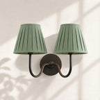 Linen Drum Brass Wall Light