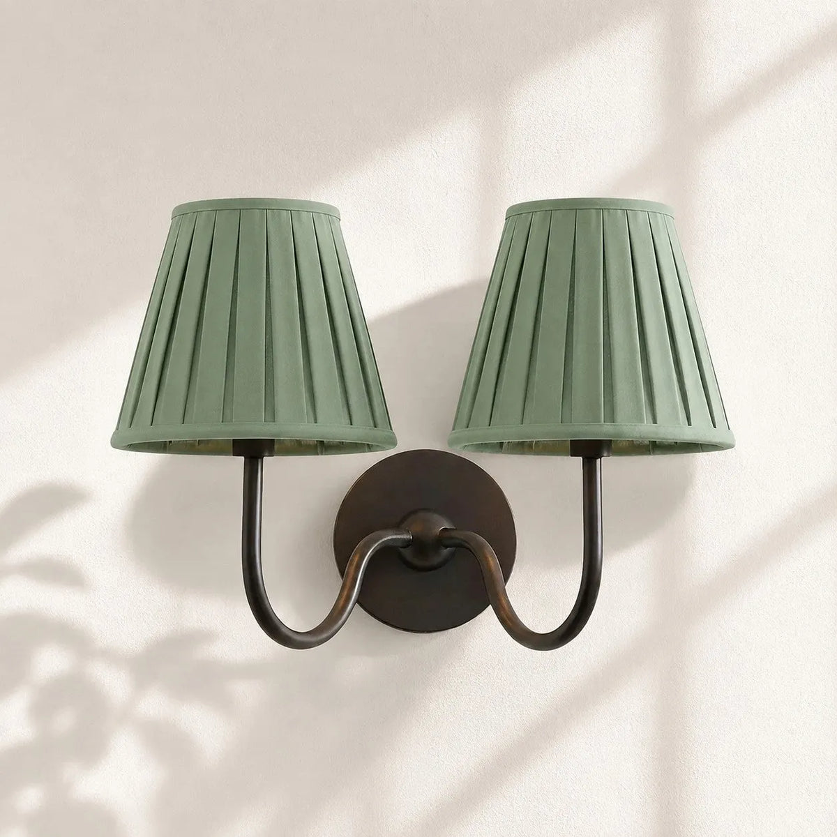 Linen Drum Brass Wall Light
